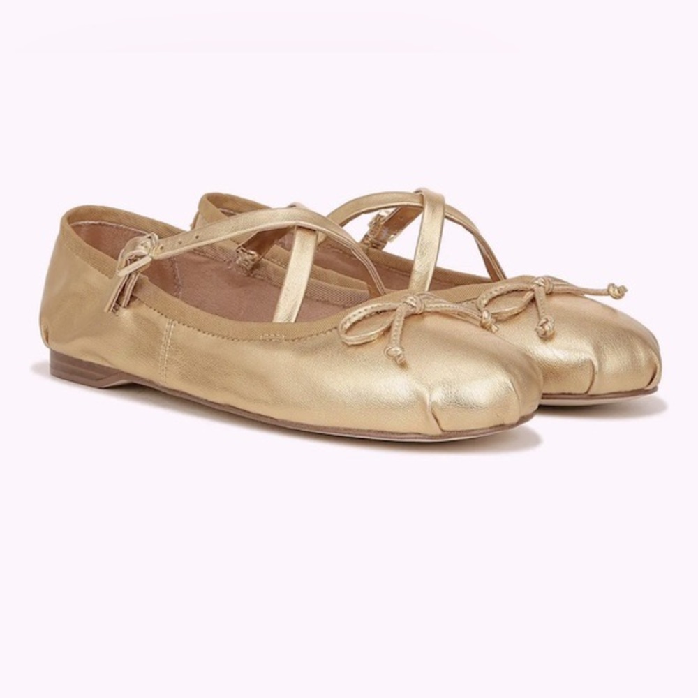 Anthropologie Circus Ny by Sam Edelman Zuri Satin Cross-Strap Ballet Flats 8M - Picture 11 of 16